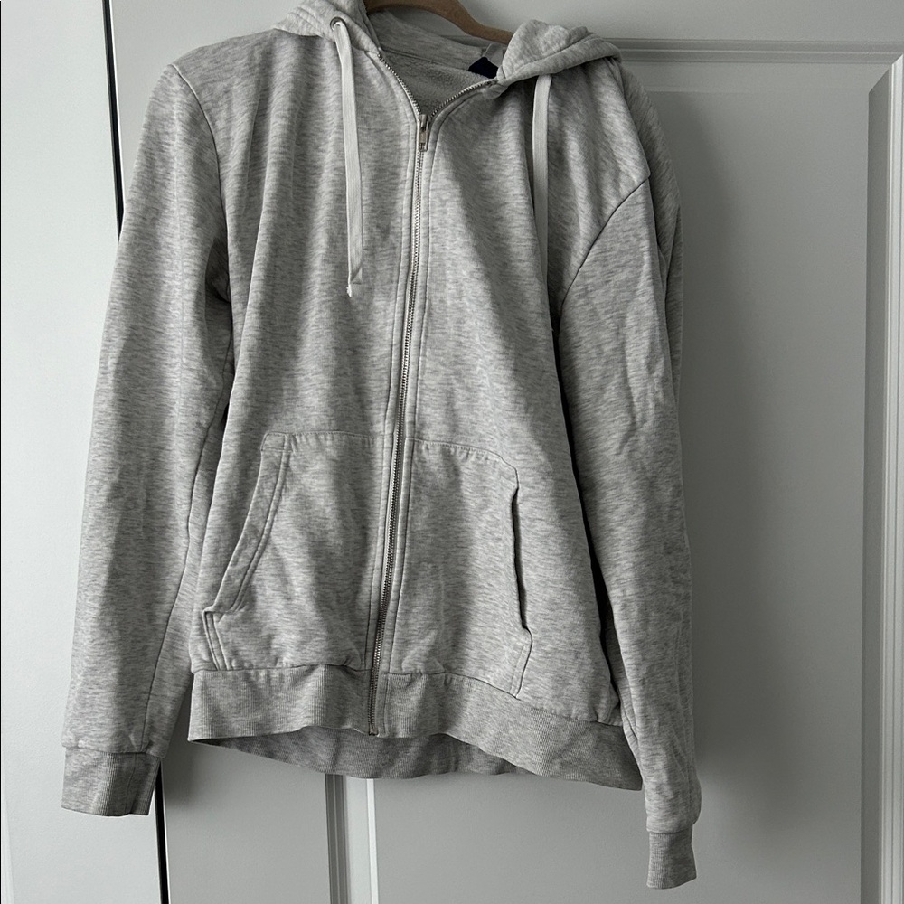 Divided Light Gray Hoodie with Zip Front